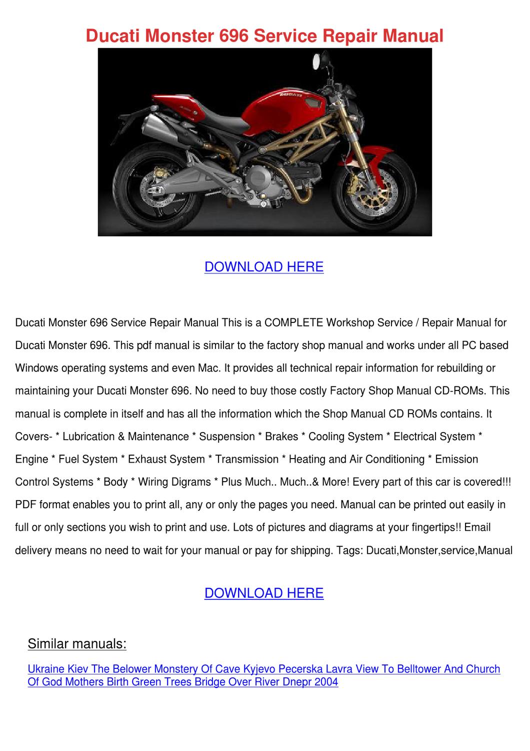 Ducati monster 696 maintenance manual