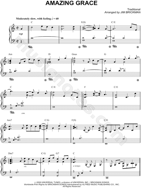 Partition piano amazing grace pdf
