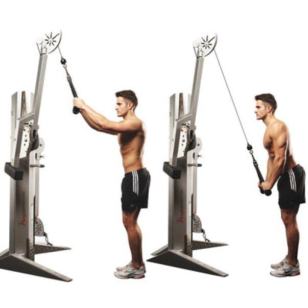 cable push down withd v bar exercise instructions