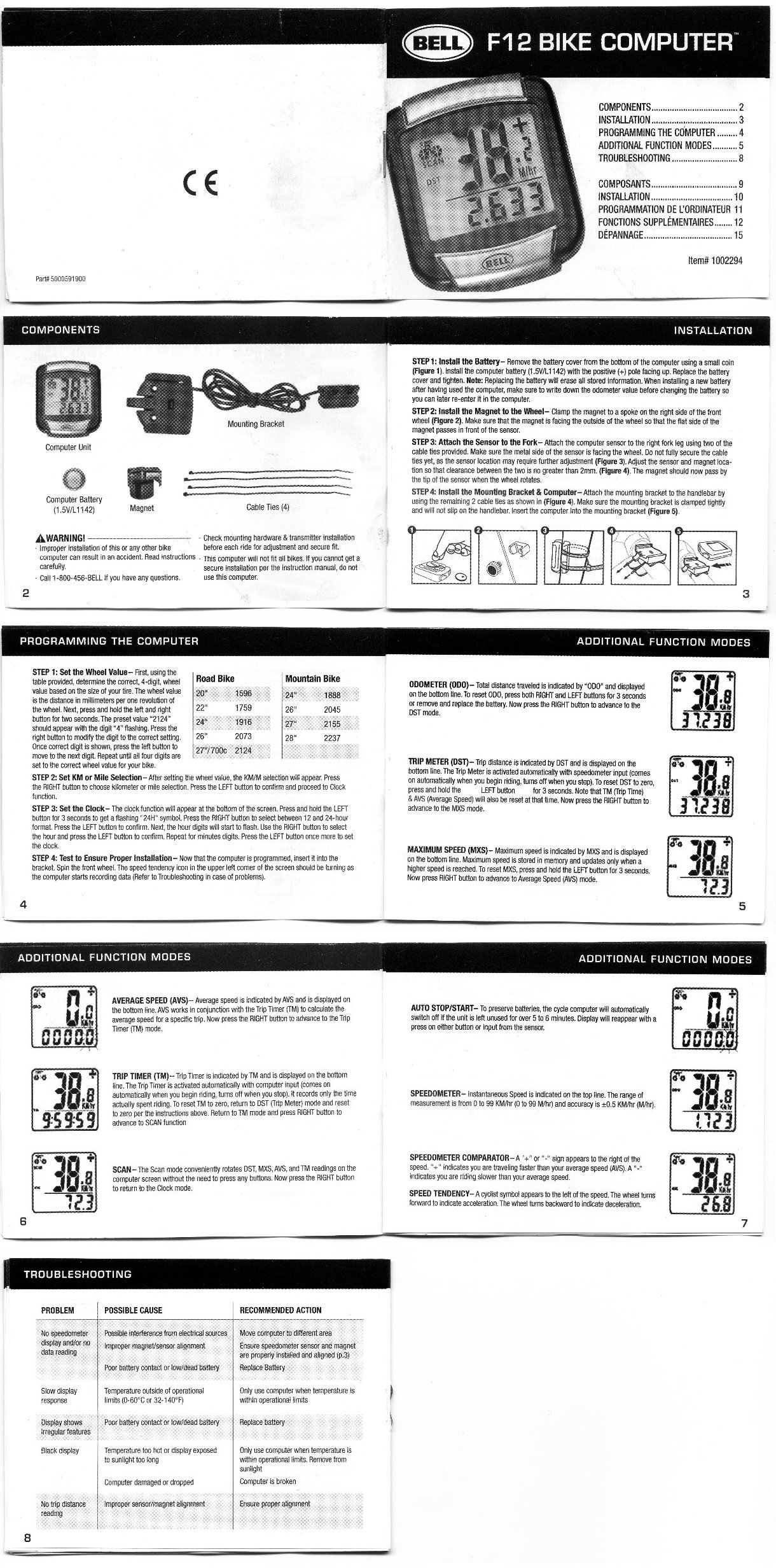 bell bicycle speedometer instruction manual