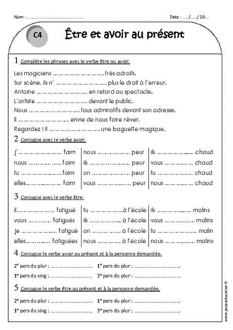 Les verbes au present pdf
