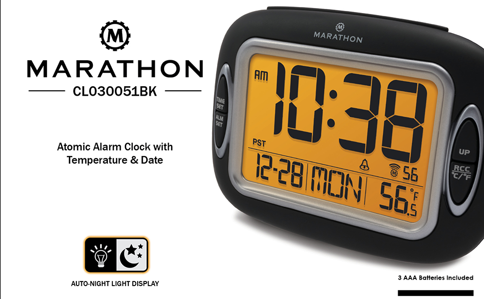 marathon atomic travel alarm clock instructions
