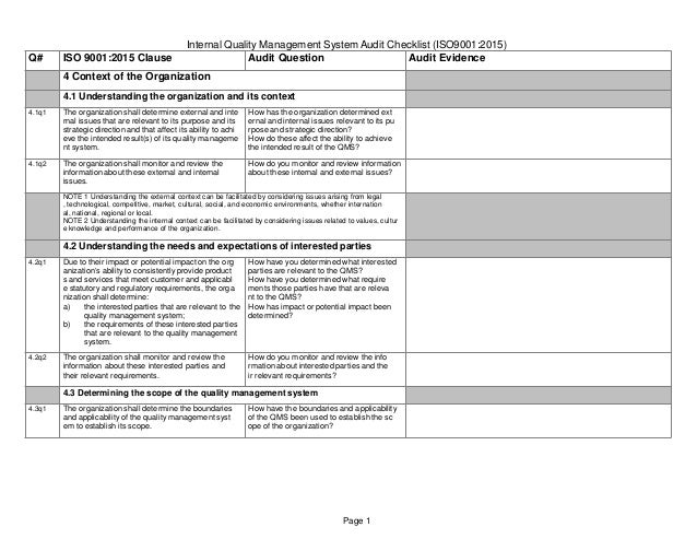 Iso 9001 2015 internal audit procedure pdf