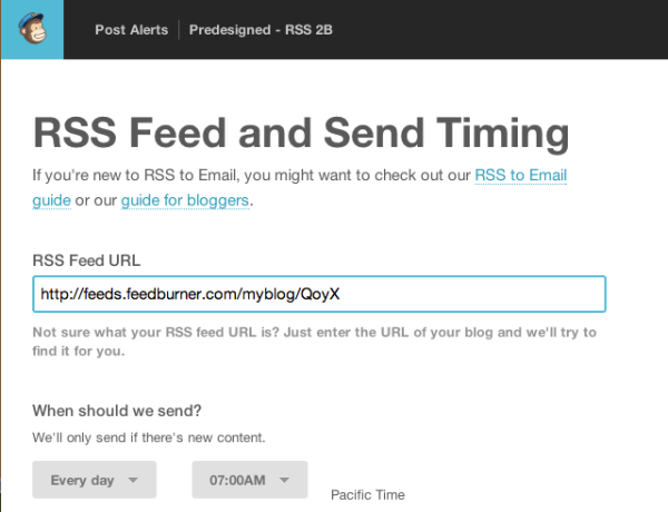 Mailchimp how to find rss feed