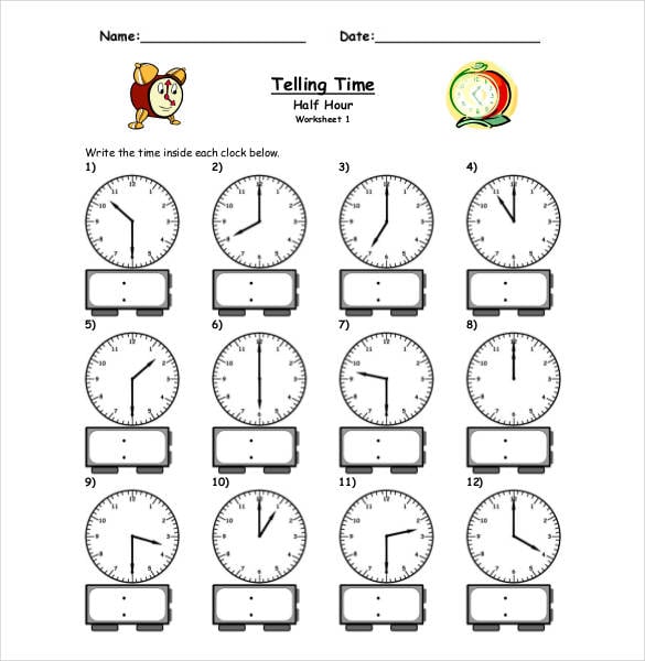 24 hour time worksheets pdf