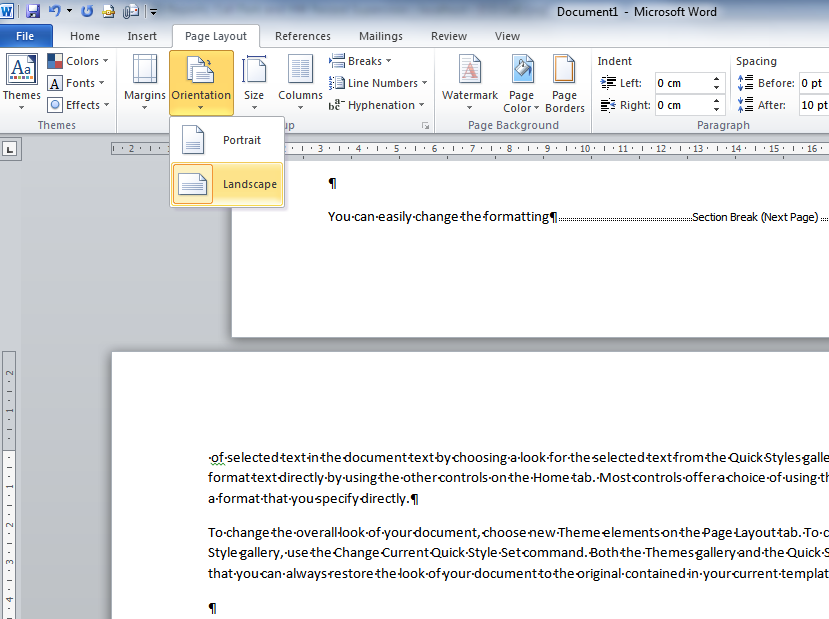 Ow to get word document on one page view