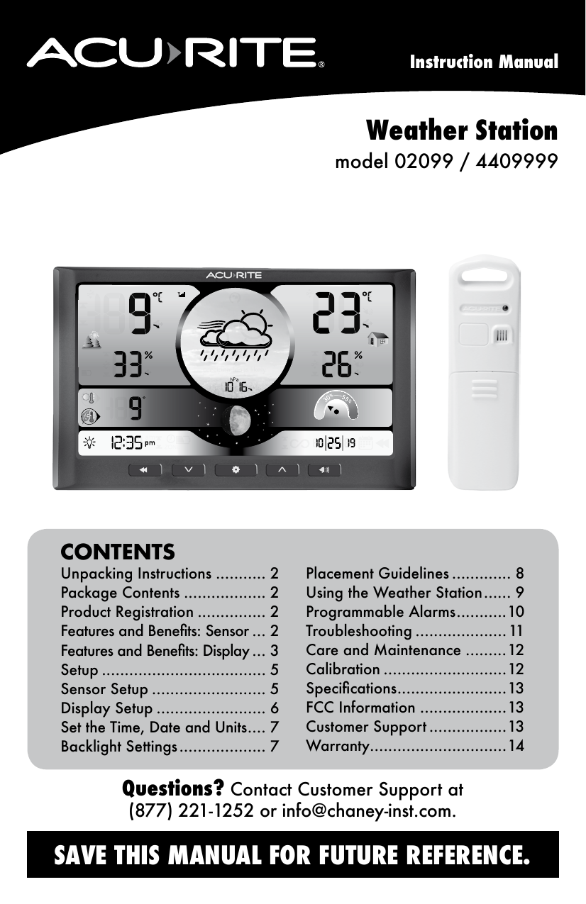 acurite weather station 02099 4409999 manual