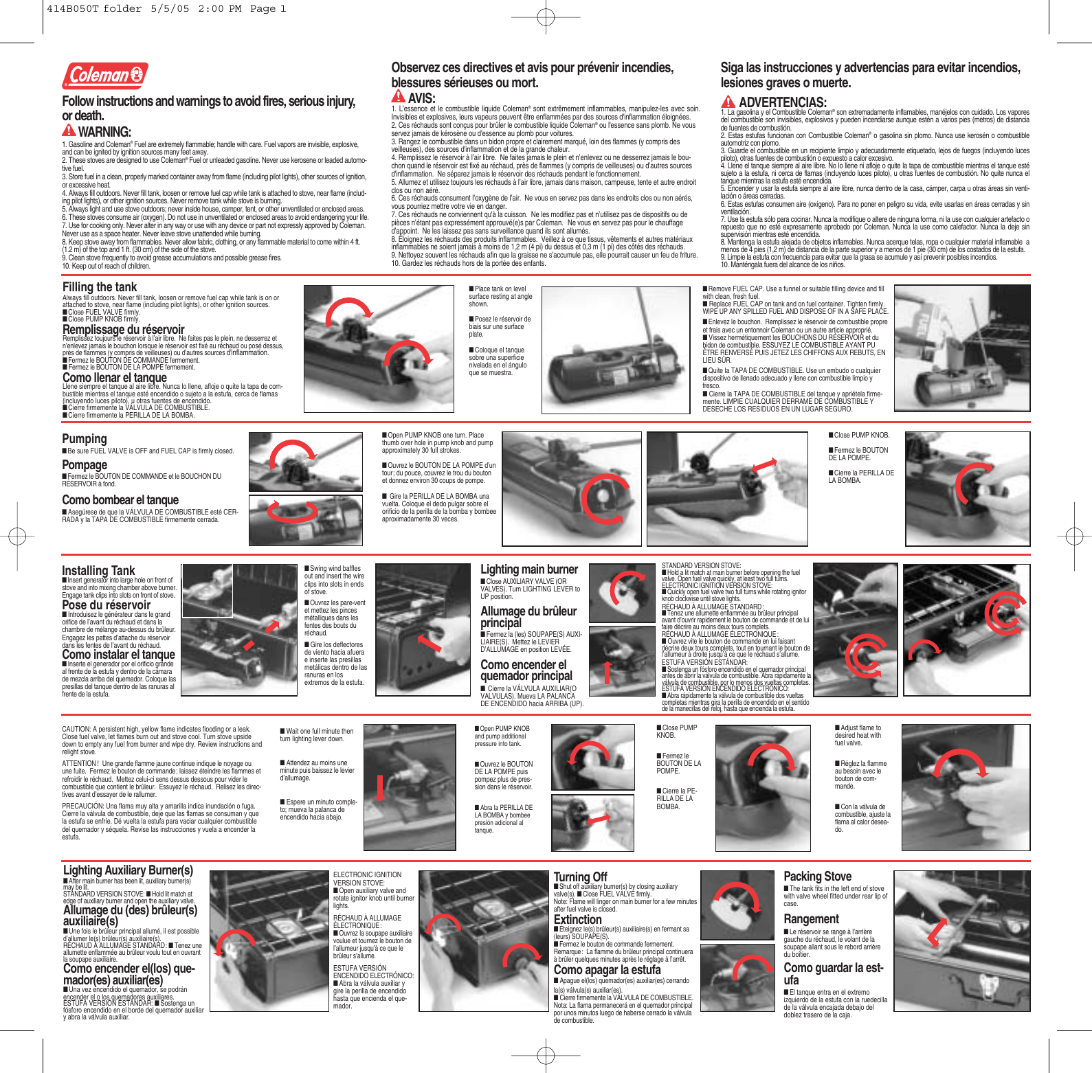 Coleman dual fuel stove 424 manual