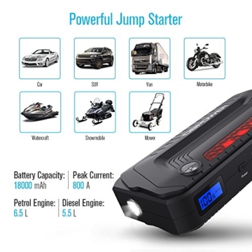 Dbpower 600a peak 18000mah portable car jump starter manual