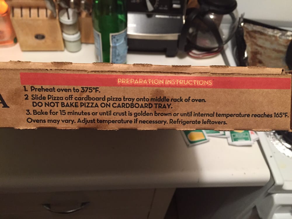 take and bake pizza instructions