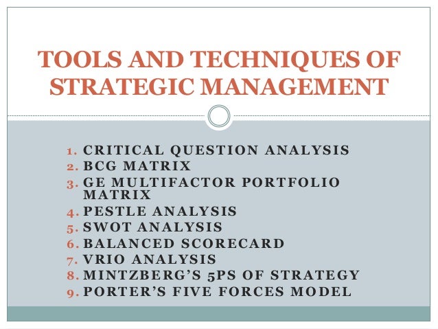 Management consulting tools and techniques pdf